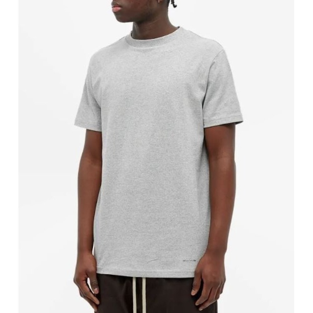 1017 ALYX 9SM Men's‎ Short Sleeve Cotton Blend Logo Crew Neck T-Shirt in Gray XS
